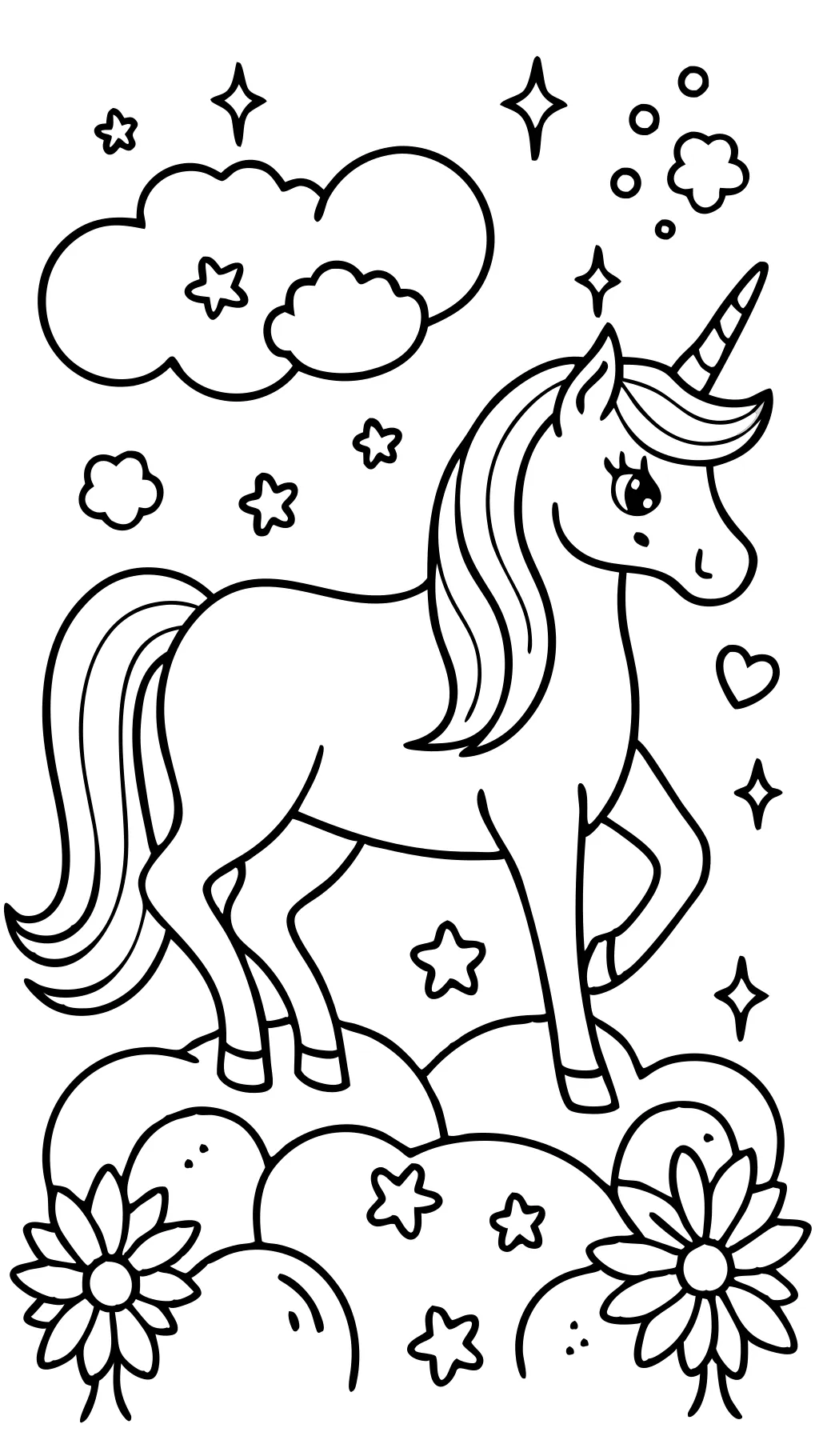 páginas para colorear unicornio imprimible